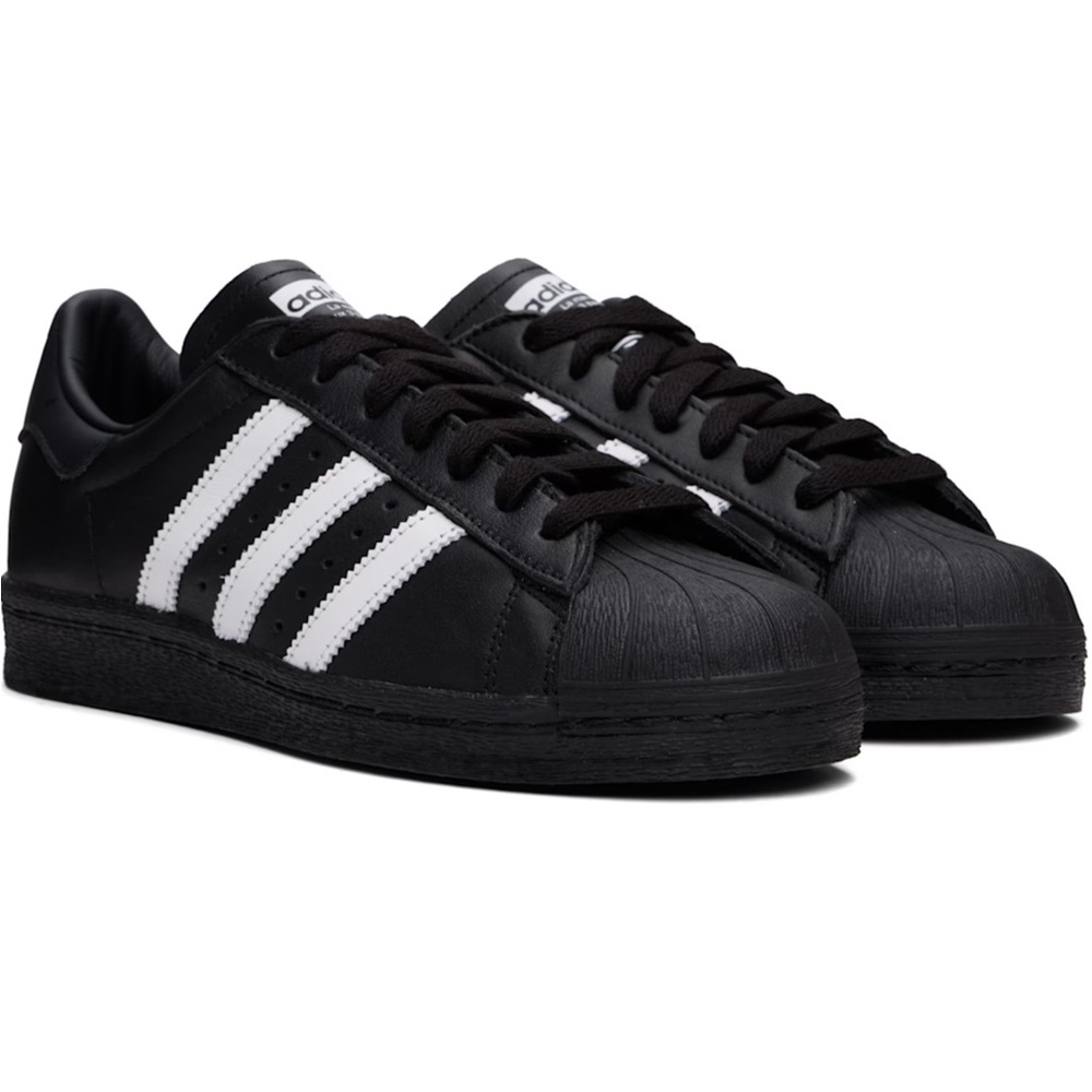 Adidas superstar 82 black with white stripes
NIB size 9 men’s